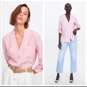 Zara 100% Linen Shirt